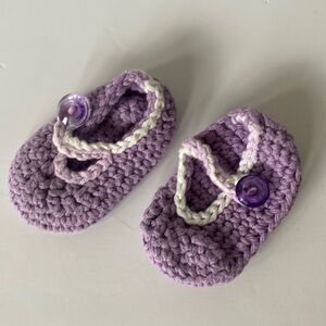 Handmade knit baby slippers